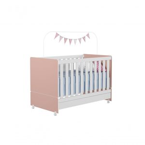 Berço Mini Cama Infantil Rosê Branco Encanto