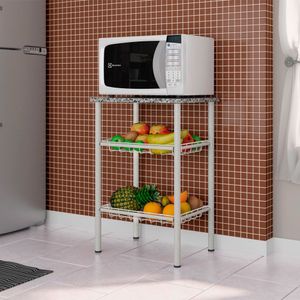 Fruteira Cris 52x40 Cm Cor Cromo Branco Artefamol