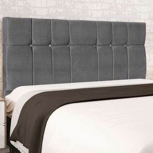 Cabeceira Casal Queen Jbe Opala 164cm Cinza Cama Box 158cm