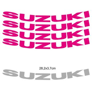 Kit 4 Adesivos Roda Interna Moto Suzuki Pink Pink