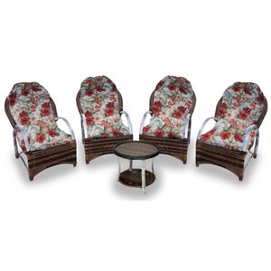 Conj de 4 Poltronas + 1 Mesa Centro Gamboa