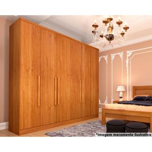 Guarda Roupa Casal Veneza C/ 6 Portas E 4 Gavetas Cinamomo - Tcil Móveis