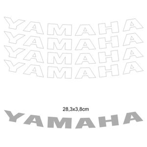 Kit 4 Adesivos Roda Interna Moto Yamaha Branco Branco