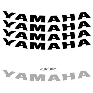 Kit 4 Adesivos Roda Interna Moto Yamaha Preto Preto