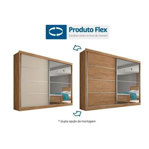 Guarda Roupa Casal 2 Portas E 4 Gavetas Verona Plus Amêndoa/Off White - Europa