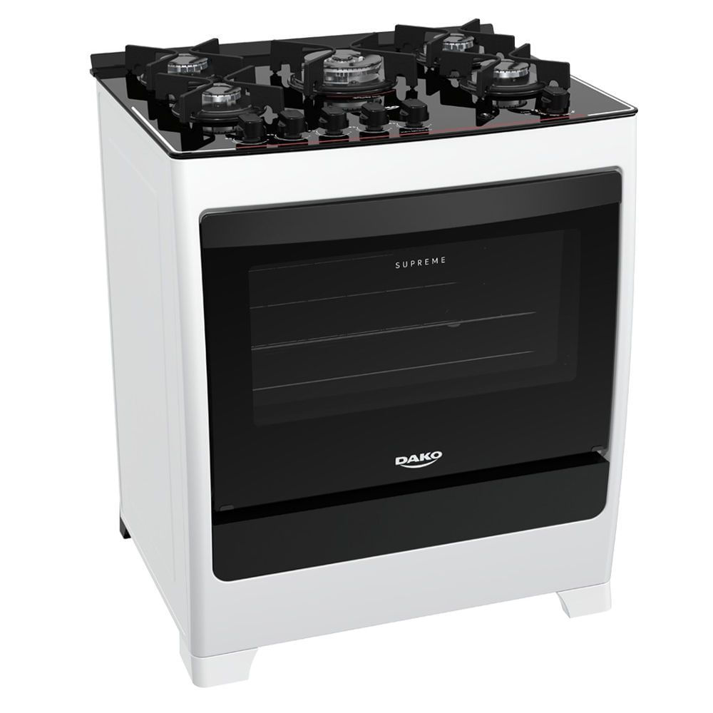 Fogão Piso Dako Supreme Glass 5Q Mesa de Vidro Branco Bivolt Menor preço em Fogão Piso Dako Supreme Glass 5Q Mesa de Vidro Branco Bivolt