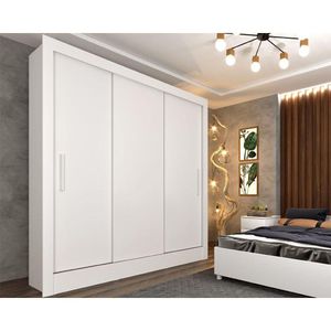 Guarda Roupa Casal Valencia 3 Portas E 4 Gavetas Neve - Tcil Móveis