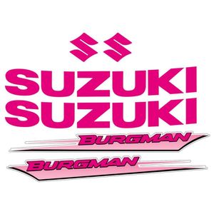 Kit Jogo Emblema Adesivo Suzuki Burgman 2005 A 2009 Pink Pink