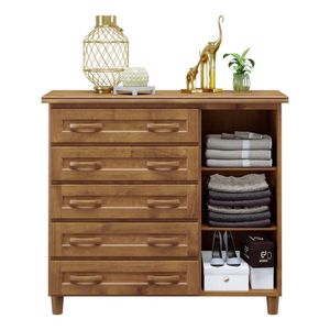 Cômoda Sapateira 5 Gavetas E Porta Em Madeira Imbuia