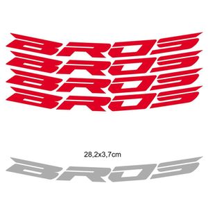 Kit 4 Adesivos Roda Interna Moto Honda Bros Vermelho Vermelho
