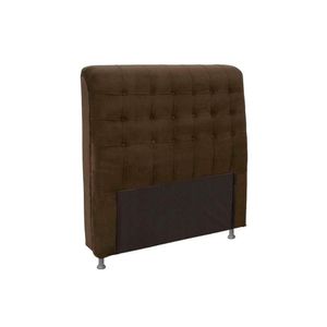 Cabeceira Cama Box Estofada Solteiro Solteiro Dama Plus Suede Marrom Chocolate - Simbal