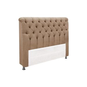 Cabeceira Cama Box Estofada Solteiro Solteiro Imperatriz Plus Suede Bege - Simbal