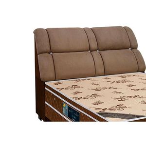 Cabeceira Cama Box Estofada Queen Queen Imperador Suede Marrom Chocolate - Simbal