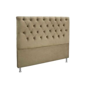 Cabeceira Cama Box Estofada Queen Queen Embaixatriz Plus Suede Bege - Simbal