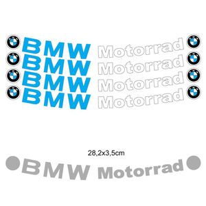 Kit 4 Adesivos Roda Interna Moto Bmw Motorrad Azul