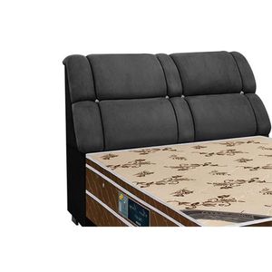 Cabeceira Cama Box Estofada Casal Casal Imperador Suede Cinza-negro - Simbal