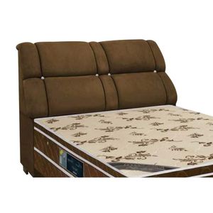 Cabeceira Cama Box Estofada Casal Casal Imperador Suede Marrom Chocolate - Simbal