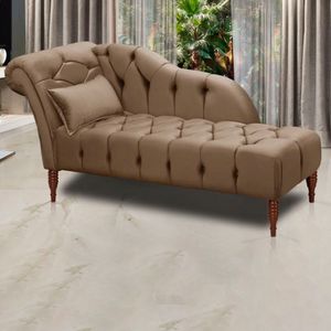 Divã Chaise Montreal Veludo 1,60cm Speciale Home Castor