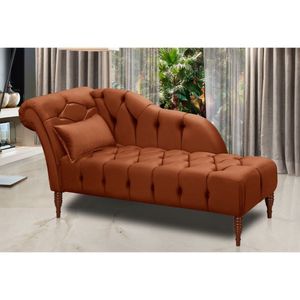 Divã Chaise Montreal Veludo 1,60cm Speciale Home Terracota
