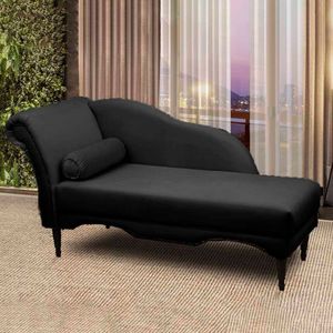 Divã Chaise Copenhagen Veludo 1,60cm Speciale Home Preto