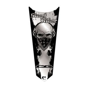 Adesivo Faixa Gravata Tanque Moto Caveira Cor Preto