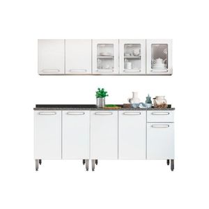 Kit De Cozinha Completa 4 Peças Evidence (2 Armários + 2 Balcões) C4p38 Branco - Bertolini
