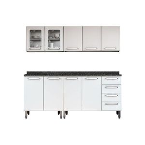 Kit De Cozinha Completa 4 Peças Evidence (2 Armários + 2 Balcões) C4p51 Branco - Bertolini
