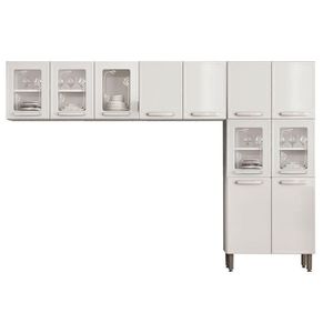 Kit De Cozinha Completa 3 Peças Evidence (2 Armários + 1 Paneleiro) Cpt54 Branco - Bertolini