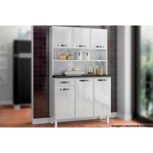 Kit De Cozinha Compacta Rubi Smart C/ 6 Portas E 1 Gaveta 105cm Branco - Telasul