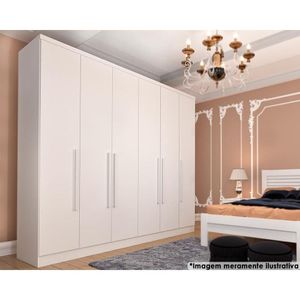 Guarda Roupa 6 Portas Veneza C- E 4 Gavetas Branco-neve - Tcil Móveis