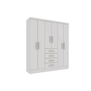 Guarda Roupa 6 Portas Arizona C- E 4 Gavetas Branco-neve - Tcil Móveis