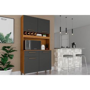 Cozinha Completa Pinot 4 Portas E 1 Gaveta 73cm Amendoa/chumbo - Ronipa