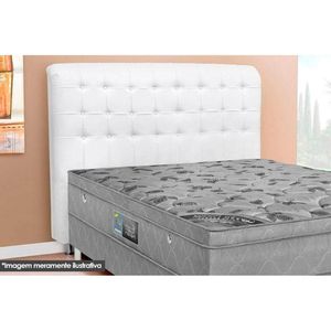 Cabeceira Cama Box Estofada King King Dama Plus Courano Branco - Simbal