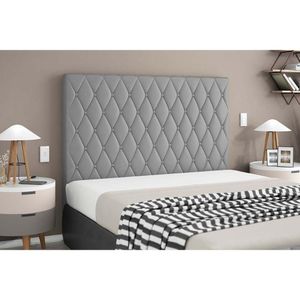 Cabeceira Cama Box Estofada Casal Casal Camponesa Chumbo - Simbal