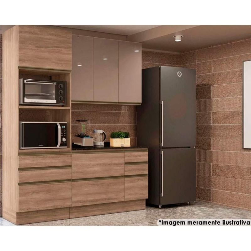 Cozinha Completa de Canto 14 Portas 7 Gavetas Modulada Maxxi Kappesberg -  Branco