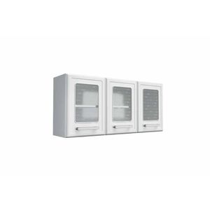 Armário De Cozinha Modulado Gourmet 7009 3 Portas C/vidro Branco - Bertolini