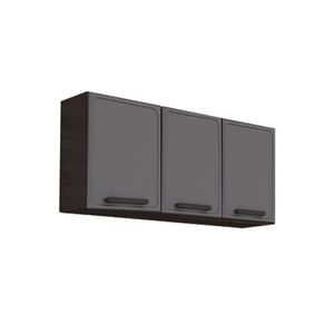 Armário De Cozinha Modulado Estilo 7008 C/ 3 Portas Cinza/grafite - Bertolini