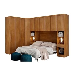 Quarto Casal Modulado Rizon 6 Peças Qcm02 Freijo Cumaru - Novo Horizonte
