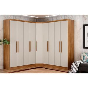 Quarto Casal Modulado Rizon 3 Peças (2 Guarda Roupas 1 Closet) Qc210 Freijo Cumaru C- Fendi