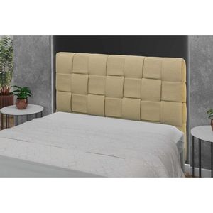 Painel De Cama Box Estofada Cabeceira Ravena Plus King 195 Creme - Simbal