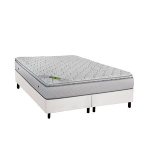 Cama Box Queen: Colchão Molas Luckspuma Luck SpringBase Courano White(158x198)