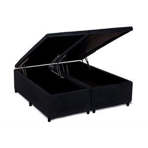Cama Box Baú Universal King Suede Black (193x203x35) - Costa Rica