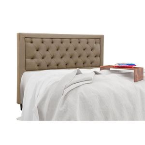Cabeceira Cama Box Estofada Casal Casal Baronesa Suede Bege - Simbal