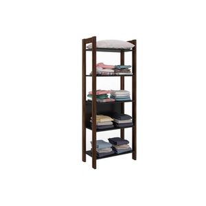 Guarda Roupa Closet Solteiro Az1005 C- 5 Prateleiras Preto-Nogal - Tecno Mobili