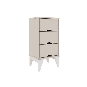 Mesa Cabeceira Infantil Twister C- 3 Gavetas Off White-branco - Tcil Móveis