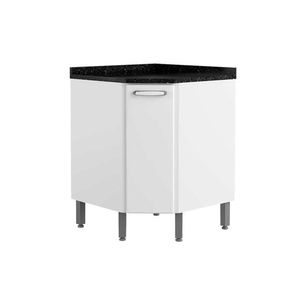Módulo Cozinha Bertolini Evidence Balcão Canto Oblíquo 7115 1 Porta C/ Tampo Branco