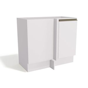 Gabinete De Cozinha Modulado Balcão Canto Reto Maxxi G Porta S/ Tampo cm Polipropileno Branco