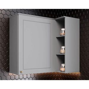 Armário De Cozinha Modulado Canto Reto Americana C/ 1 Porta 83cm Cinza - Henn