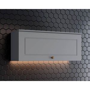 Armário De Geladeira P/ Cozinha Americana C/ 1 Porta Basculante 80cm Cinza - Henn