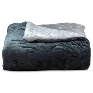 Edredom Buettner Solteiro Plush Flannel Dupla Face 160mx240m Metal Escuro E Metal Claro